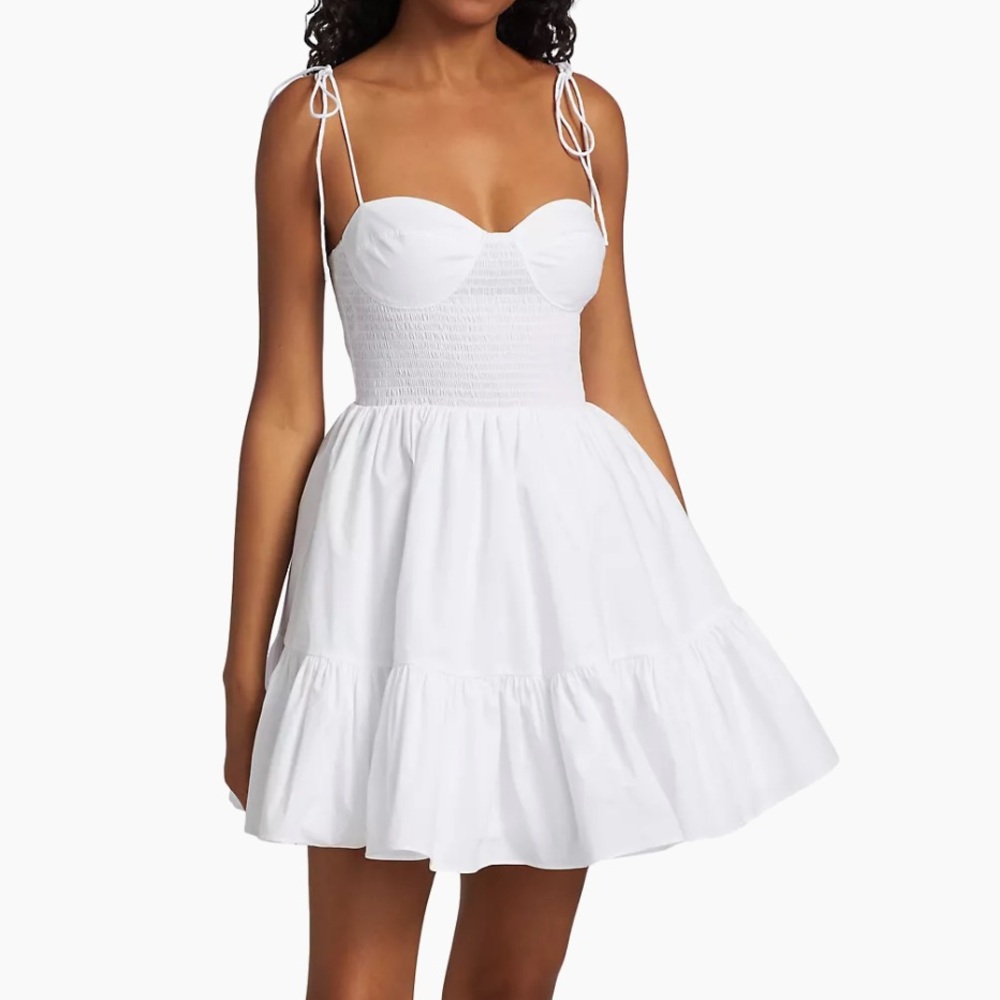 Staud Landry Smocked Bustier Minidress!